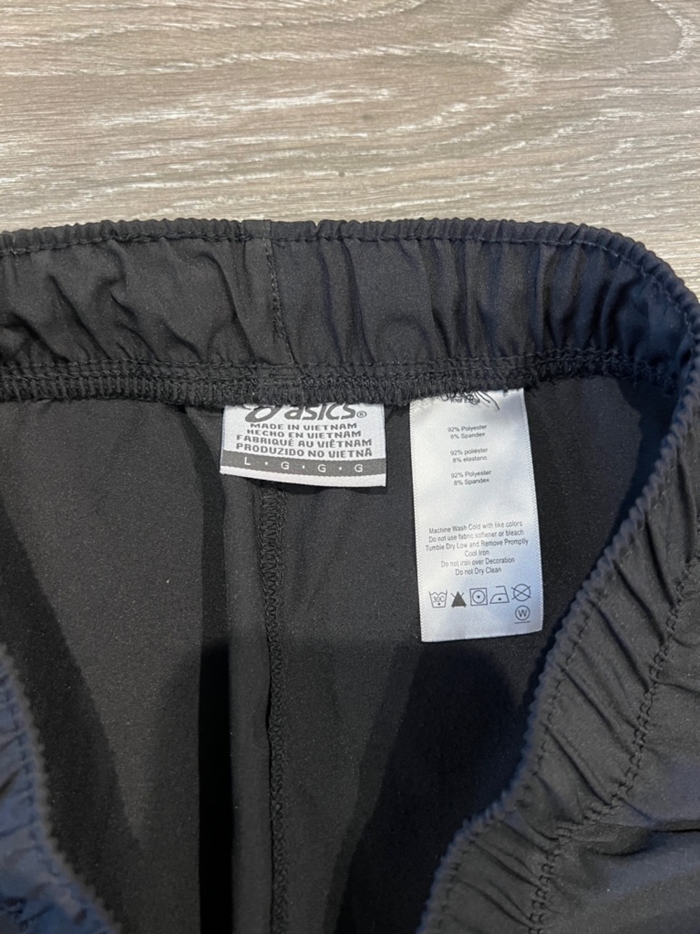 Asics Black Running Track Pants With Reflective Accent View 3